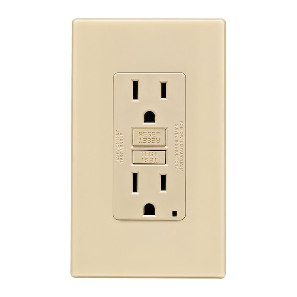 Leviton Leviton SmartlockPro 15 amps 125 V Duplex Ivory GFCI Outlet 5-15R 1 pk C31-GFNT1-0PI - main